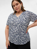 Μπλούζα plus size floral Vero Moda Curve 10305657 - Μπλε σκούρο - thefashionproject.gr - VERO MODA CURVE