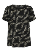 Μπλούζα plus size με print VERO MODA CURVE 10297822 - Μαύρο/Μπεζ - thefashionproject.gr - VERO MODA CURVE