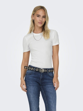 Μπλούζα ριμπ ONLY 15330639 - Λευκό - thefashionproject.gr - ONLY