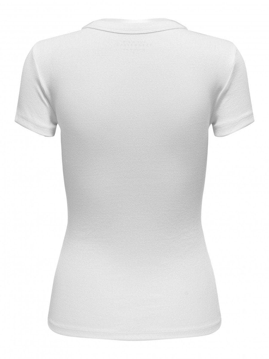 Μπλούζα ριμπ ONLY 15330639 - Λευκό - thefashionproject.gr - ONLY