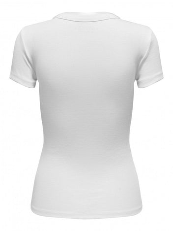 Μπλούζα ριμπ ONLY 15330639 - Λευκό - thefashionproject.gr - ONLY
