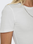 Μπλούζα ριμπ ONLY 15330639 - Λευκό - thefashionproject.gr - ONLY
