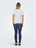 Μπλούζα ριμπ ONLY 15330639 - Λευκό - thefashionproject.gr - ONLY