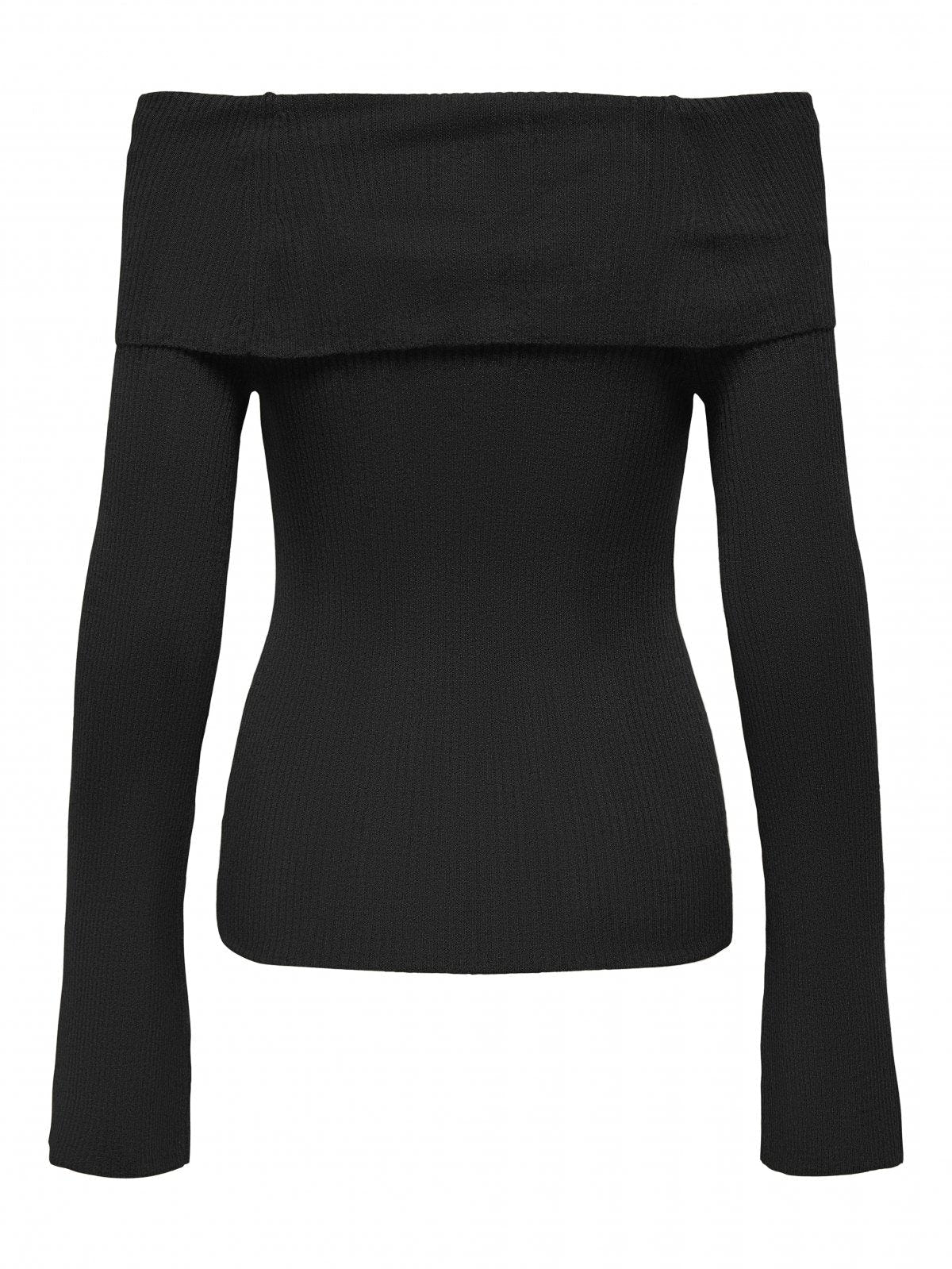 Μπλούζα ριμπ strapless ONLY 15328246 - Μαύρο - thefashionproject.gr - ONLY