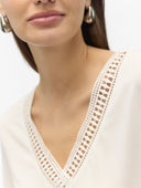 Μπλούζα v cut με σχέδιο Vero Moda 10329687 - Λευκό - thefashionproject.gr - VERO MODA