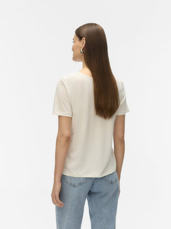 Μπλούζα v cut με σχέδιο Vero Moda 10329687 - Λευκό - thefashionproject.gr - VERO MODA