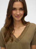 Μπλούζα v cut με σχέδιο Vero Moda 10329687 - Τάουπε - thefashionproject.gr - VERO MODA