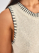 Μπλουζάκι αμάνικο σενίλ - Μπεζ - thefashionproject.gr - The Fashion Project