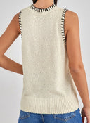 Μπλουζάκι αμάνικο σενίλ - Μπεζ - thefashionproject.gr - The Fashion Project