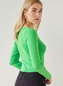 Μπλουζάκι με v cut λαιμόκοψη - Πράσινο - thefashionproject.gr - The Fashion Project