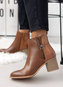Μποτάκια αστραγάλου με φερμουάρ ERYNN - Ταμπά - thefashionproject.gr - ERYNN