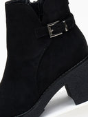 Μποτάκια αστραγάλου suede με άνοιγμα - Μαύρο - thefashionproject.gr - The Fashion Project