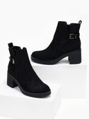Μποτάκια αστραγάλου suede με άνοιγμα - Μαύρο - thefashionproject.gr - The Fashion Project