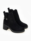 Μποτάκια αστραγάλου suede με άνοιγμα - Μαύρο - thefashionproject.gr - The Fashion Project