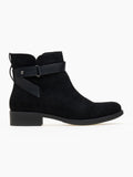Μποτάκια αστραγάλου suede με ζωνάκι - Μαύρο - thefashionproject.gr - The Fashion Project
