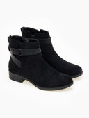 Μποτάκια αστραγάλου suede με ζωνάκι - Μαύρο - thefashionproject.gr - The Fashion Project