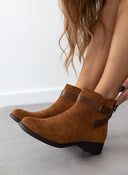 Μποτάκια αστραγάλου suede με ζωνάκι - Ταμπά - thefashionproject.gr - The Fashion Project