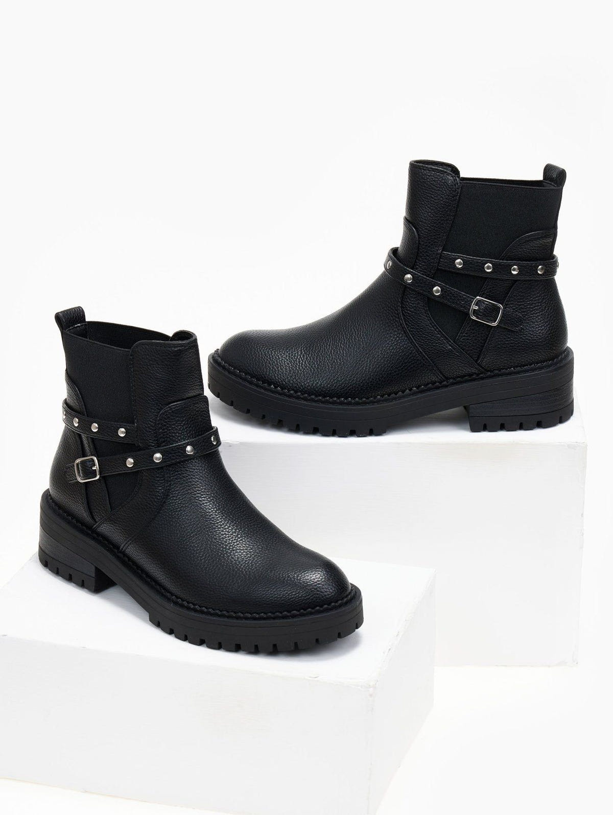 Μποτάκια biker με λάστιχο Gabi Boots 1993 - Μαύρο - thefashionproject.gr - Gabi Boots 1993