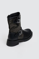 Μποτάκια biker με μεταταλλικά τρουκς ERYNN - Μαύρο - thefashionproject.gr - ERYNN