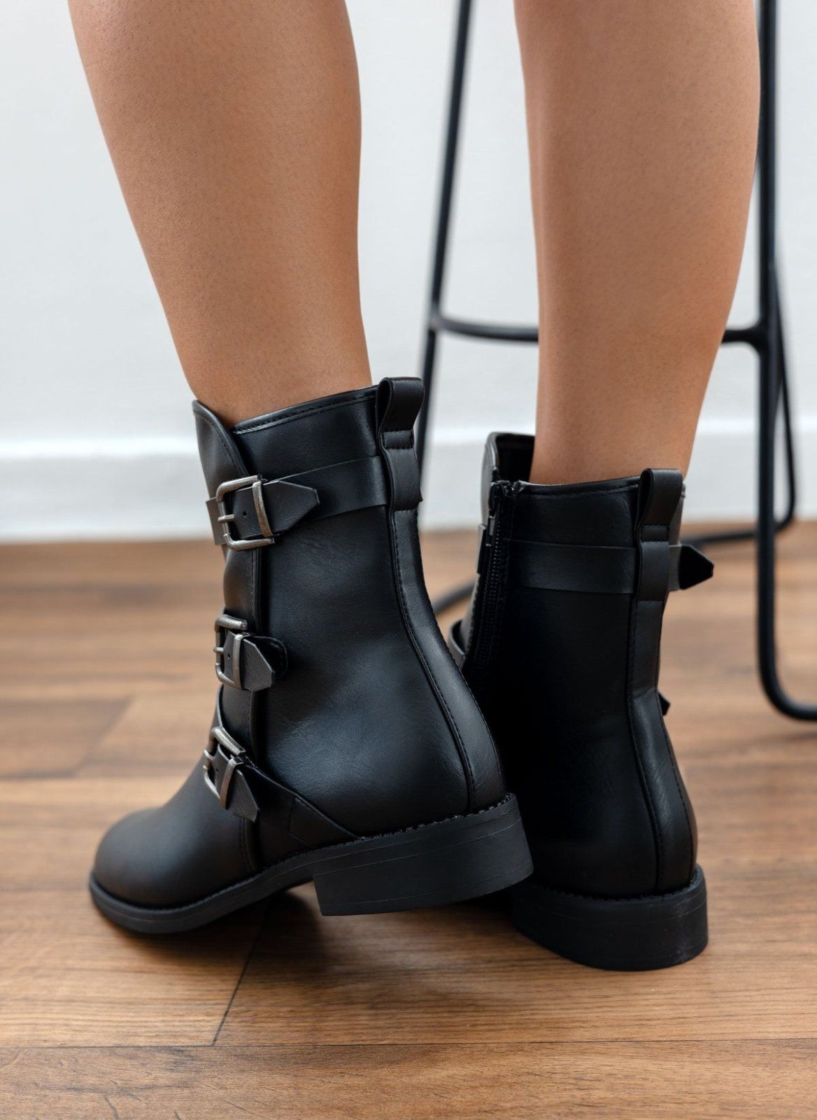 Μποτάκια biker με τοκάδες Gabi Boots 1993 - Μαύρο - thefashionproject.gr - Gabi Boots 1993