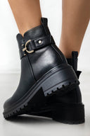 Μποτάκια biker με ζωνάκι ERYNN - Μαύρο - thefashionproject.gr - ERYNN
