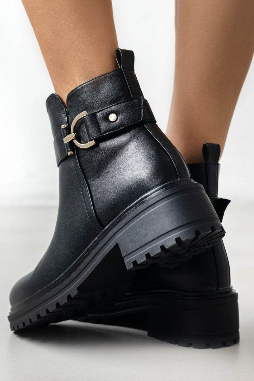 Μποτάκια biker με ζωνάκι ERYNN - Μαύρο - thefashionproject.gr - ERYNN