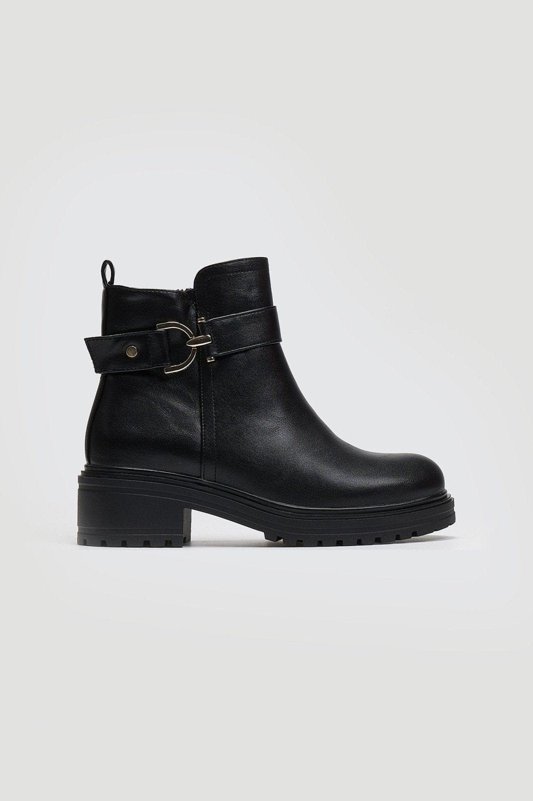 Μποτάκια biker με ζωνάκι ERYNN - Μαύρο - thefashionproject.gr - ERYNN