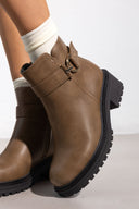 Μποτάκια biker με ζωνάκι ERYNN - Τάουπε - thefashionproject.gr - ERYNN