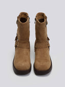 Μποτάκια biker suede με κρίκο - Τάουπε - thefashionproject.gr - JOIA