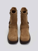 Μποτάκια biker suede με κρίκο - Τάουπε - thefashionproject.gr - JOIA