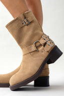 Μποτάκια biker suede με κρίκο - Τάουπε - thefashionproject.gr - JOIA