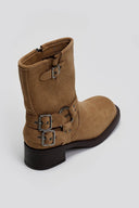 Μποτάκια biker suede με κρίκο - Τάουπε - thefashionproject.gr - JOIA