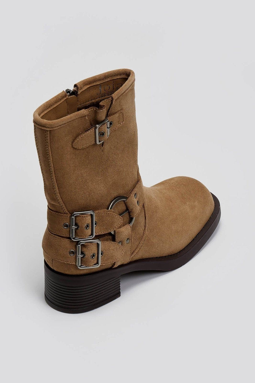 Μποτάκια biker suede με κρίκο - Τάουπε - thefashionproject.gr - JOIA