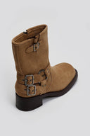 Μποτάκια biker suede με κρίκο - Τάουπε - thefashionproject.gr - JOIA