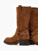 Μποτάκια biker suede με τρουκς - Κάμελ - thefashionproject.gr - The Fashion Project