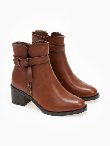 Μποτάκια casual με εξωτερικό φερμουάρ - Ταμπά - thefashionproject.gr - MIRA & MAX