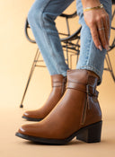 Μποτάκια casual με εξωτερικό φερμουάρ - Ταμπά - thefashionproject.gr - MIRA & MAX