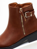 Μποτάκια casual με μεταλλικό φερμουάρ - Ταμπά - thefashionproject.gr - The Fashion Project