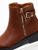 Μποτάκια casual με μεταλλικό φερμουάρ - Ταμπά - thefashionproject.gr - The Fashion Project