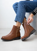 Μποτάκια casual με μεταλλικό φερμουάρ - Ταμπά - thefashionproject.gr - The Fashion Project