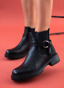 Μποτάκια casual με μεταλλικό στοιχείο ERYNN - Μαύρο - thefashionproject.gr - ERYNN
