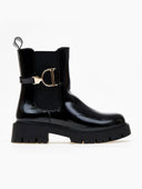 Μποτάκια chelsea λουστρίνι με τοκά - Μαύρο - thefashionproject.gr - The Fashion Project