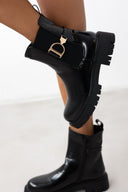 Μποτάκια chelsea λουστρίνι με τοκά - Μαύρο - thefashionproject.gr - The Fashion Project