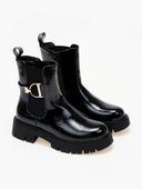 Μποτάκια chelsea λουστρίνι με τοκά - Μαύρο - thefashionproject.gr - The Fashion Project
