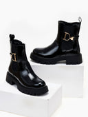 Μποτάκια chelsea λουστρίνι με τοκά - Μαύρο - thefashionproject.gr - The Fashion Project