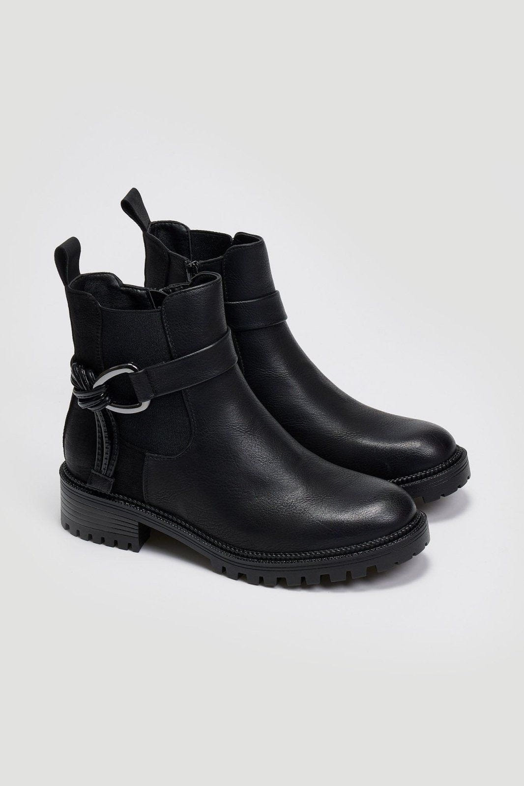 Μποτάκια chelsea με κρίκο ERYNN - Μαύρο - thefashionproject.gr - ERYNN