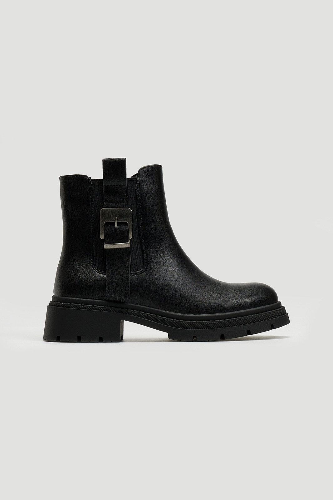 Μποτάκια chelsea με λάστιχο και τοκά ERYNN - Μαύρο - thefashionproject.gr - ERYNN