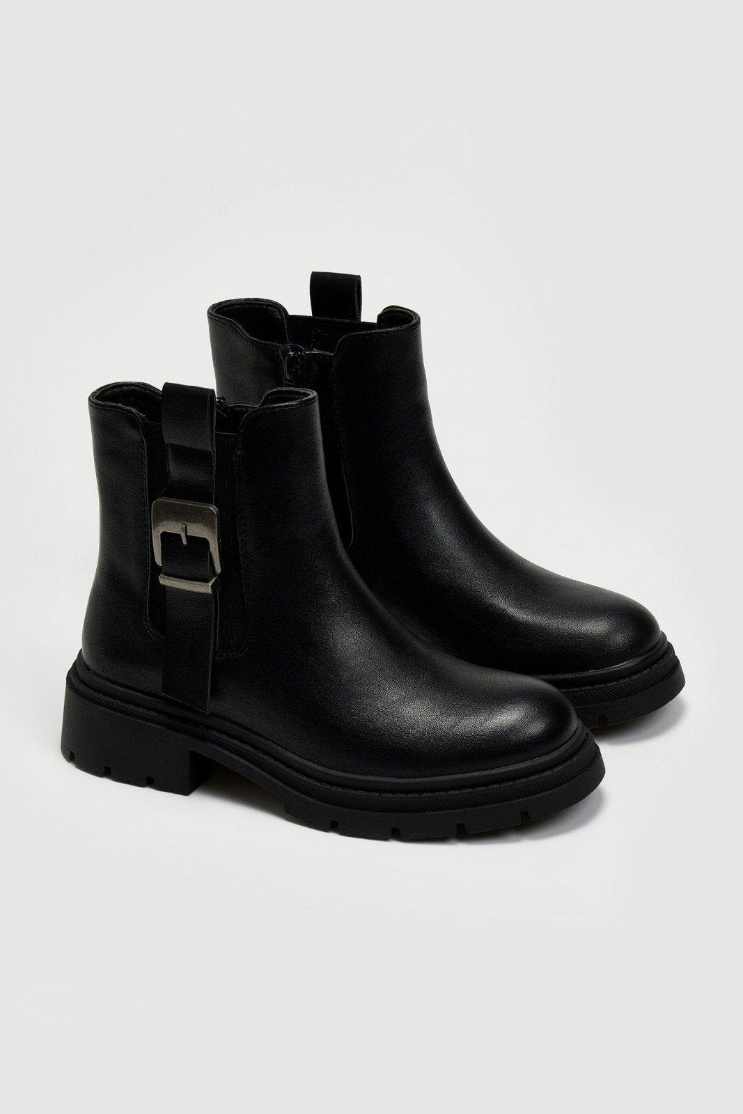 Μποτάκια chelsea με λάστιχο και τοκά ERYNN - Μαύρο - thefashionproject.gr - ERYNN