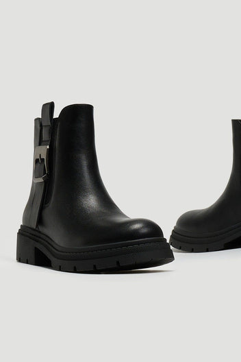 Μποτάκια chelsea με λάστιχο και τοκά ERYNN - Μαύρο - thefashionproject.gr - ERYNN