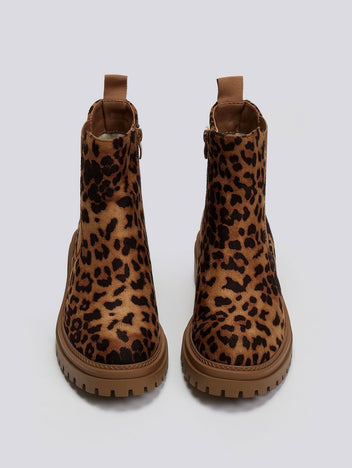 Μποτάκια chelsea με λάστιχο - Leopard - thefashionproject.gr - MARQUIIZ
